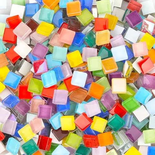 500 g di piastrelle a mosaico (1 x 1 cm, circa 550 pezzi) per fai da te, mini mosaico per interni ed esterni, bagno, cucina, decorazione per la casa, mix color