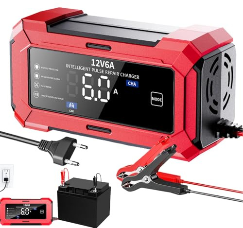 Kustimantu Cargador de Batería de Coche,Cargador de Mantenimiento De Batería 12V Automotriz | Carga Rápida Mantenimiento Diario Automotriz Camión Camping-Car