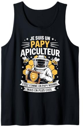 Homme Apiculteure Fête Pères Abeille Je suis Un Papy Apiculteur Débardeur