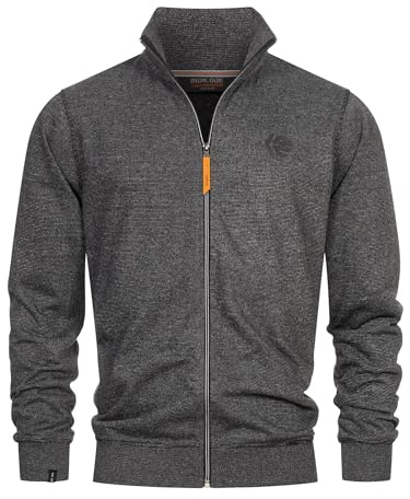 Indicode Herren INYanic Sweatjacke mit Stehkragen | Cardigan Herrenjacke Sweater Männer Black, 3XL