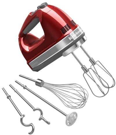 KitchenAid KHM926CA 9-Speed Hand Mixer, Polycarbonate, Candy Apple Red