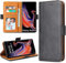Etui Coque Samsung Note 9, Protection Housse en Cuir Portefeuille Etui avec [Fentes de Cartes] [Fonction Support] [Fermeture Magnétique] pour Samsung Galaxy Note 9 (Noir-Gris)