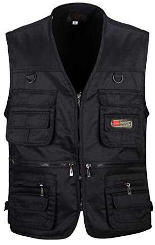 TeamWorld Hommes Respirant Gilets De Plein air, Homme Gilet Multi-Poches sans Manche Veste Durable pour Camping Pêche Chasse Photographie