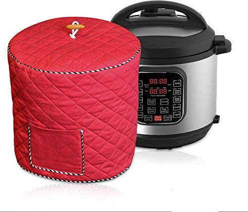 UCARE Copertura per pentola a pressione elettrica, impermeabile, copertura antipolvere per pentola istantanea con tasca per piccoli elettrodomestici da cucina, nero (rosso, 8QT)