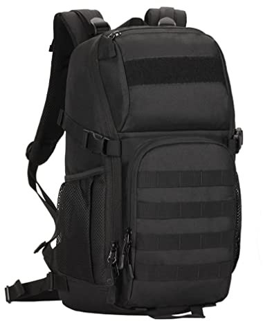 HUNTVP Militärischer MOLLE-Rucksack, 25 l, Schwarz, Reiserucksäcke