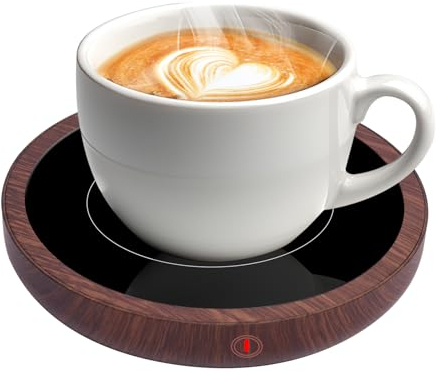 Smart Coffee Cup Warmer for Desk - Up to 176°F/80℃, Heated Coaster with 3 Temperature Settings & 4hrs Auto Shut Off, Coffee, Milk and Tea Warmer for Home Office