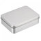 sourcing map Rostfrei Metalldöschen Metall Blechdose Metalldosenbehälter Weißblech Behälter mit Deckeln 4.92x3.54x1.38 Silberton