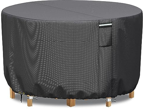 RICHIE Gartenmöbel-Abdeckungen, wasserdicht, für Gartentisch, 130 x 71 cm, strapazierfähig, 600D Oxford-PVC, atmungsaktive Beschichtung für Möbelsets, Terrassentischabdeckung, Grau