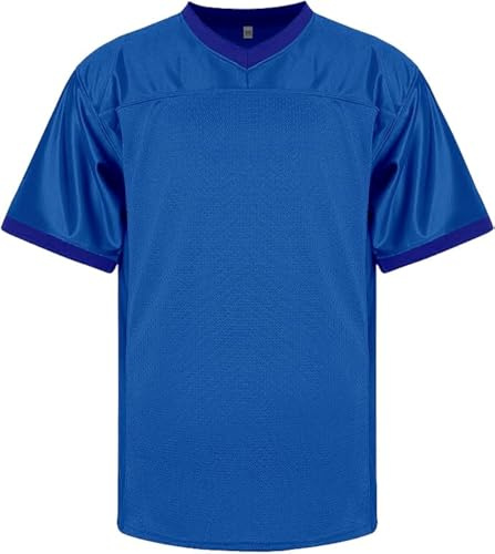 RE-HUO Blank Football Jersey Mesh Practice Athletic T-Shirt Plain Hip Hop Sports Jersey