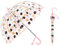 ThreeH Klarer Regenschirm für Kinder 8 Rippen Fiberglasrahmen Automatische Öffnung Blumenoberfläche Baldachin 27 Zoll für Mädchen im Alter von 3-10, Rosa
