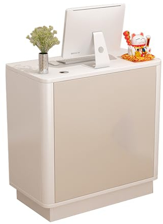 Bancone Reception per Salone, Reception Ufficio con cassetto con Serratura, Bancone Cassa per Negozio per Negozio di Abbigliamento Convenience Store, 60×40×88cm