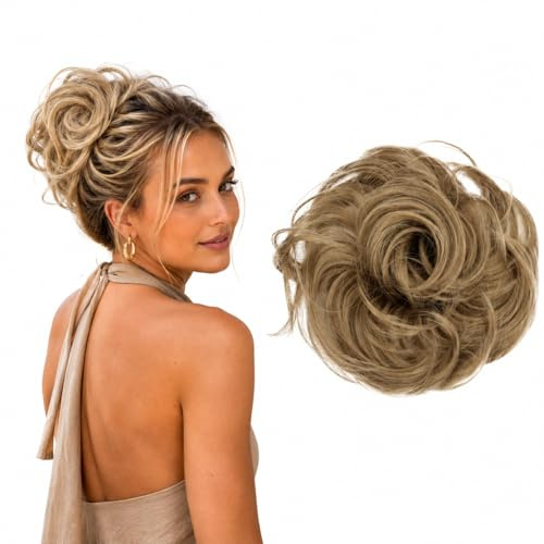 CAISHA Hårstycke Hårelastiskt Updos Brudfrisyrer Voluminöst Lätt Vågigt Bulle Mörkblond G9B