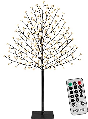 Monzana® Arbre Lumineux 200 LED 180 cm minuterie 8 Modes de lumière résistant aux intempéries décoration Noël Cerisier