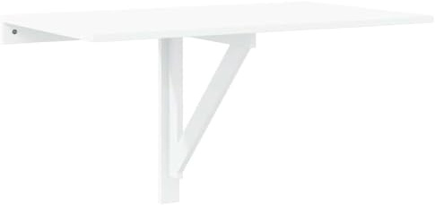 vidaXL Mesa Plegable de Pared Blanca 100x60 cm Mesita Auxiliar Abatilble Muro