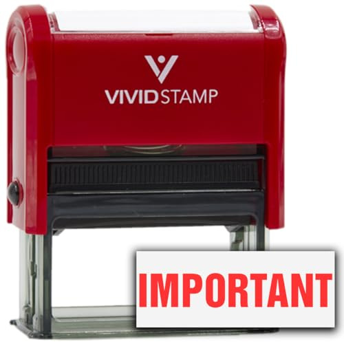 Important Self Inking Rubber Stamp (Red Ink) - Medium