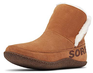 Sorel NAKISKA BOOTIE Hausschuhe Stiefel für Damen, Braun (Camel Brown x Natural), 40 EU