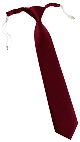TigerTie Designer Security - Corbata de seguridad en un solo color, preatada con goma elástica, burdeos, ca.54 cm (incl. Knoten)