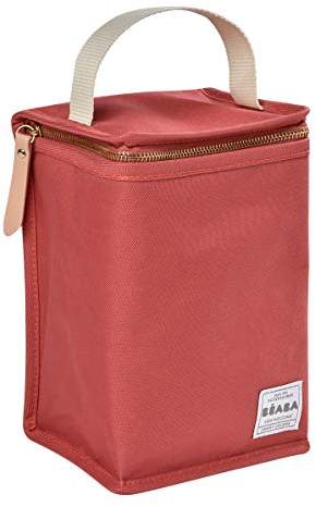 BÉABA - Borsa Termica Portapasto per Neonati, Contenitore Molto Capiente, Tasca per Biberon, Borsa per Trasportare Pasti Completi, Pieghevole, Materiale Morbido e Impermeabile, Arancione (Terracotta)