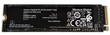 Western Digital WD - Unità SSD da gioco SN730 da 256 GB, colore: Nero L70938-001 M.2 2280 PCIe Gen3 x4 NVMe SDBPNTY-256G per Dell HP Omen Victus Lenovo Laptop Laptop Ultrabook desktop