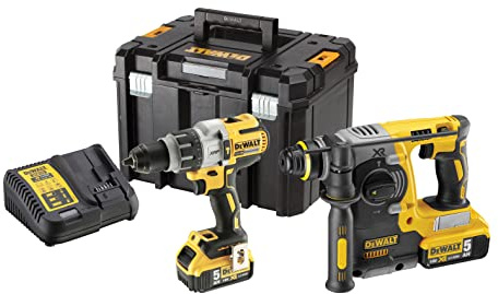 DEWALT DCK207P2T XR Brushless Twin Pack 18V 2 x 5.0Ah Li-ion, Yellow