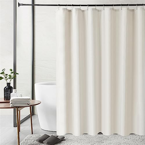SK Studio Duschvorhang Badvorhang Textil aus Leinen Wasserdicht und Trocknet Schnell, Waschbar Hochwertig Stoff Duschvorhang Badewanne Beige, 120x200cm