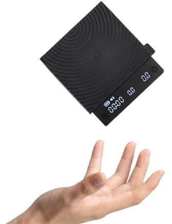 TIMEMORE Básculas digitales de mini cocina, básculas de café con cronómetro, básculas de café expreso italiano con cronómetro 2000 gramos de café, té, alimentos Negro