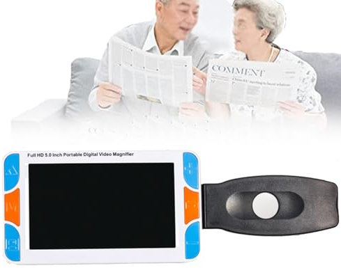 SXTYFBB Schermo LCD da 5 Pollici, Lente d'Ingrandimento Digitale, Schermo LCD HD, ausili visivi elettronici, ausilio visivo elettronico, 26 modalità Colore, per ipovedenti, Manico Pieghevole