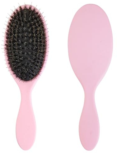 Luoqun88 Brosse démêlante à double poils avec poils de sanglier | Brosse à cheveux antistatique pour tous types de cheveux et extensions | Douce pour les cheveux mouillés/secs, réduit la casse et les