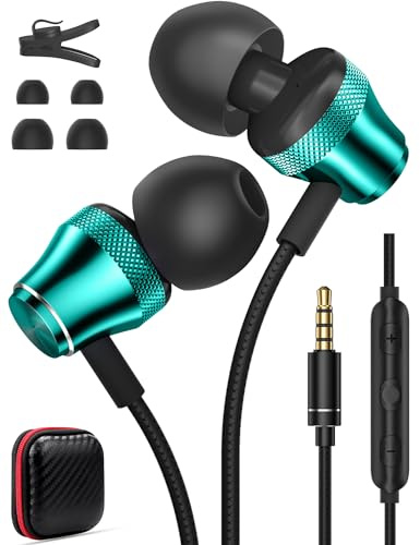 Wired Earbuds for Chromebook Laptop PC,3.5mm in-Ear Headphones for Kindle Fire HD 10 8 Plus 7 Tablet,Noise Cancelling Ear Buds Plug in Audio Jack Mic Volume Control for Samsung Galaxy A15 A14