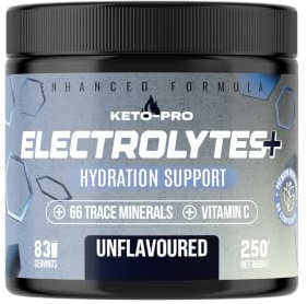 Keto-Pro Keto Electrolytes 250g - 50 Servings | Electrolyte Powder & Salts with 66 Trace Minerals | Supports Your Fasting, Health & Fitness Goals | Unflavoured