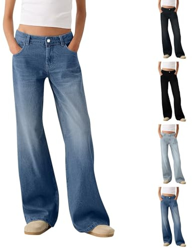 Damjeans, bootcut, boyfriend, jeans, dam, låg midja, säckig, jeans, 70-talet, utsvängda byxor, hiphop, joggingbyxor, eleganta tygbyxor, lös passform, stretch, jeans, Y2K, denimbyxor, flared streetwear