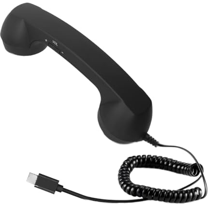 kivrimlarv Cornetta retrò con Cavo, Jack da 3,5 mm, Telefono per Smartphone e Computer, Accessorio da scrivania per videochiamate in Ufficio, Telefono Classico ergonomico per comunicazioni quotidiane