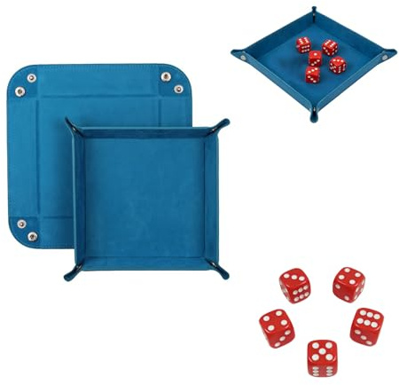 EUYKQNOI Piste de Dés piste de des Cuir et Velours Plateau de des tapis dés Pliable piste de dés pliable pour DND RPG jeu plateau Jeux de Table