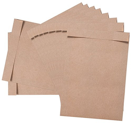 Logbuch-Verlag 100 kraftpapperspåsar 16 x 23 cm A4-förpackning för små gåvor, naturfärger platt av papper