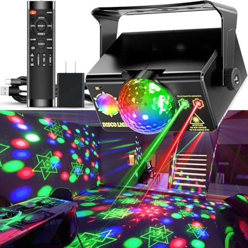 Disco Ball Party Lights Dj Disco Light Sound Activated Strobe Stage Light for Parties Indoor Dance Birthday Gift Bar Club Wedding Rave Home Room Karaoke New Years Eve Halloween Christmas Decorations