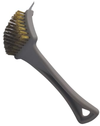 TEKLiNe Grillbürste 2-in-1 Reinigung Grill Bürste aus Messing Schaber, Messingbürste für Grill mit Schaber, Schaber, Kochplatte, Grill, Backofen