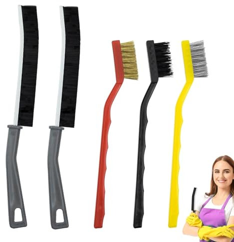 Spazzola Pulizia Doccia 5 pezzi Spazzola per Pulizia Fessure, Spazzola per la Pulizia Delle Fessure Pulisci Fughe Pavimenti, per Angoli Morti Per Pavimenti Bagno Cucina