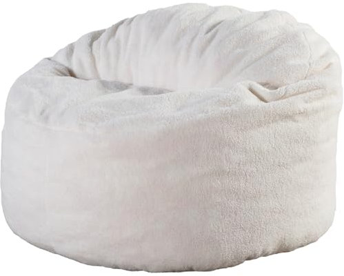 Bananair Sittsäck för vardagsrum och sovrum - bekväm, mjuk och elegant – optimal sits, generöst vadderad (100 cm, benvit)