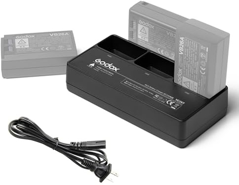 Godox VC26T 3-slot Battery Charger for Godox V1/ V860III Series Flash Speedlite Batteries VB26A/VB26B/VB30