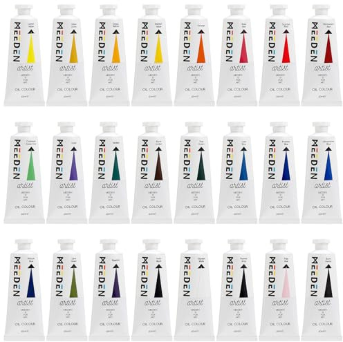 MEEDEN Artist Oil Paint Set - 24 Colours x 60ml Tubes - Art Supplies for Canvas Painting