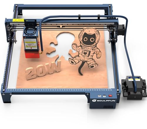 SCULPFUN S30 Pro Max 20 W lasergravyrmaskin Automatisk Air Assist 20 W starkaste laserhuvud utbytbar linsdesign inklusive laserreparationssats graveringsområde Air-Assist M8-moderkort