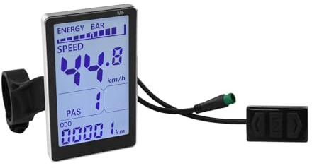 Monitor LCD con bicicleta eléctrica, 24 V, 36V, 48V, 60V, bicicleta eléctrica de 5 polos, medidor LCD con conector impermeable, scooter eléctrico, panel, pantalla, accesorios de bicicleta para 31,8