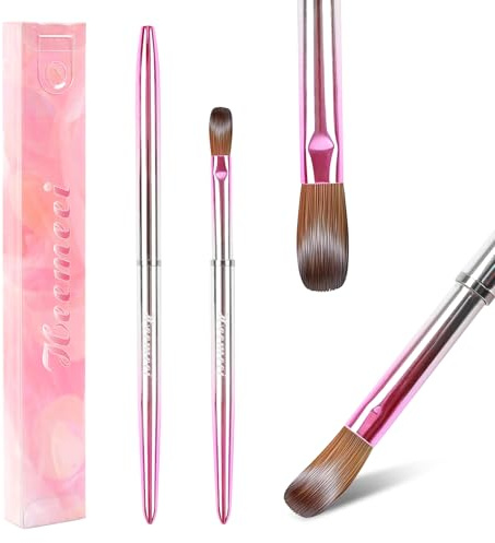 heemeei Kolinsky - Pinceles para uñas acrílicas, tamaño 8, 100 % acrílico, para uñas acrílicas, pinceles para uñas acrílicas, cepillo para polvo acrílico para manicura profesional DIY