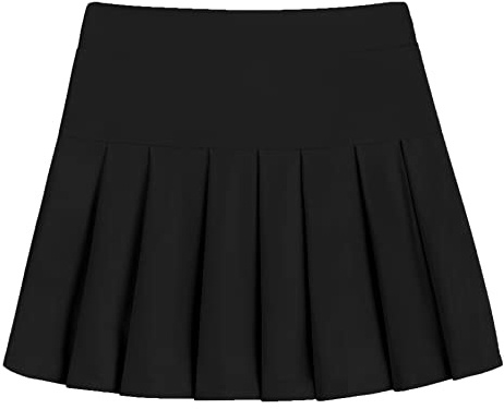 Arshiner Gonna per Ragazze Gonna da Tennis Nera Gonna Sportiva a Vita Alta per Bambini con Tasche Pantaloni Interni Gonna a Pieghe Uniforme Scolastica 130/8-9 Anni