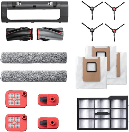 Kit d'accessoires eufy, brosses latérales, filtre, rouleau-brosse pour RoboVac, sac à poussière, filtre de réservoir d'eau sale, compatible avec le robot Omni E25/E28