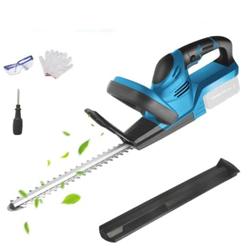 Taille-haie Professionnel sans Fil 21V avec 1500mah Batterie et Chargeur Rapide,Double Lame de Coupe,800W taille haie electrique,Diamètre de Coupe 3-4in,Le Jardin,la Pelouse et la Cour (Sans Batterie)