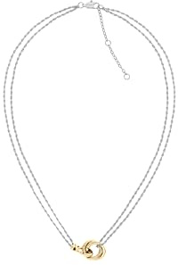 Tommy Hilfiger Jewelry Doppelte Ketten-Halskette für Damen aus Bicolor-Edelstahl mit einem Nautischen Knoten - 2780989