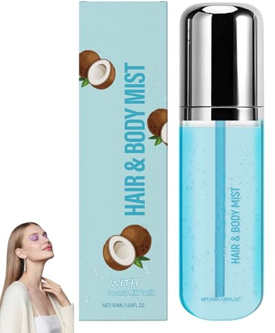 Brume corporelle à la noix de coco pour femme, brume longue durée pour les cheveux et le corps pour femme,spray parfumé léger toute la journée pour les cheveux et la peau,apaisant pour hydrater (1pcs)