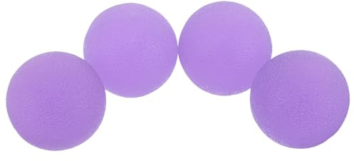 FUNOMOCYA Balones de Mano Antiestrés 4 Piezas Ejercitador de Dedos para Fortalecer el Agarre Entrenador de Fuerza de Agarre de Gelatina Color Púrpura Equipo Portátil para Entrenamiento y