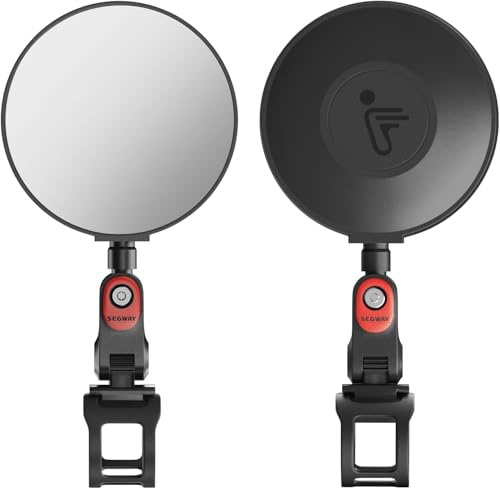 Rétroviseurs Réglables à 360° (Lot de 2) Compatibles avec Segway Ninebot ALL Trottinettes MAX G30 G2 G3 ZT3 Pro GT3 F3 E3 (Sauf Air T15), Miroir Grand Angle pour, Verre HD, Accessoire d'Origine